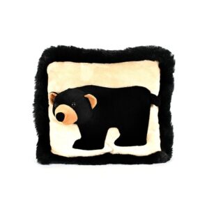 3D BLK BEAR TAN PILLOW