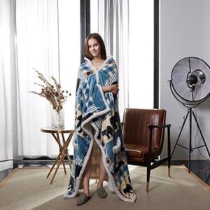 BLK BEAR HOODED THROW