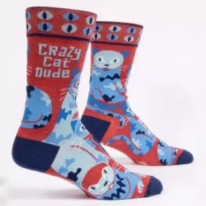 CRAZY CAT DUDE MENS SOCKS