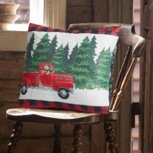 RED TRUCK WITH PUPPY