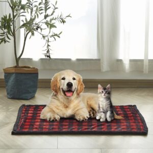RED AND BLACK PLAID DOG THROW