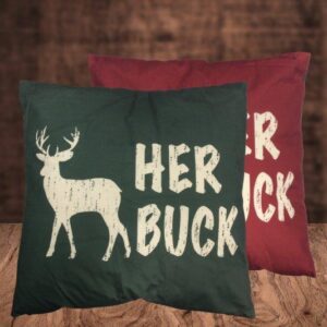 HER BUCK VERDANT VERMILION PILLO