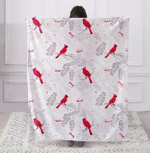 SONGBIRD FENCE CARDINALS THROW
