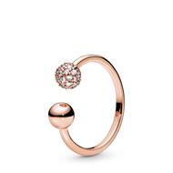 POLISHED & PAVE OPEN RING, ROSE