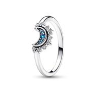 Celestial Blue Sparkle Moon Ring