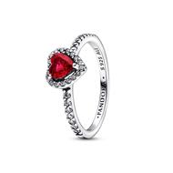 Sparkle Red Elevated Heart Ring