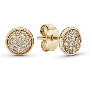 Stud earrings in 14k gold with c