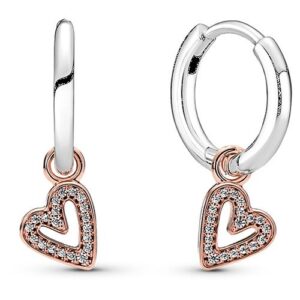 SPARKLING FREEHAND HEART HOOPS
