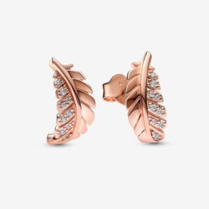 Floating Curved Feather Earrings