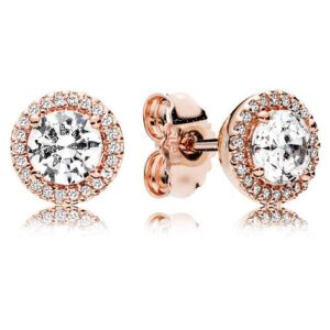 Stud earrings in PANDORA Rose wi