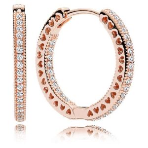 Hoop earrings in PANDORA Rose wi