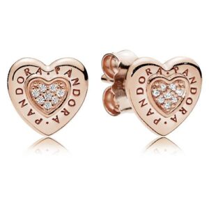 PANDORA logo heart stud earrings