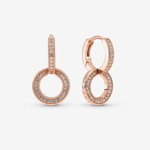 SPARKLING DOUBLE HOOP EARRINGS