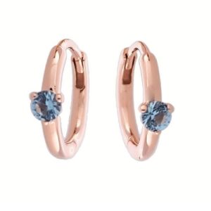 SOLITAIRE HUGGIE HOOPS, BLUE