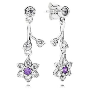 Earring Dangle Forget Me Not wit