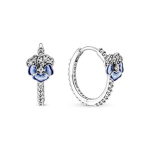 BLUE PANSY FLOWER HOOPS