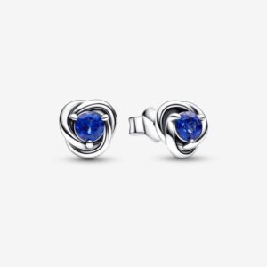 Blue Eternity Circle Studs