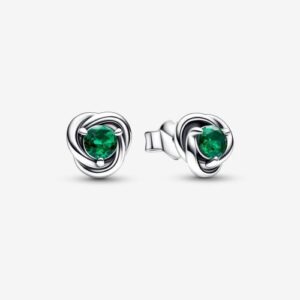 Green Eternity Circle Studs