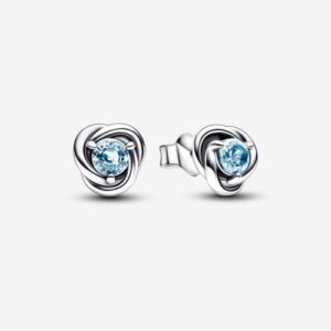 Aqua Blue Eternity Circle Stud