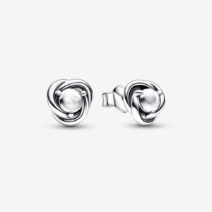 Clear Eternity Circle Studs