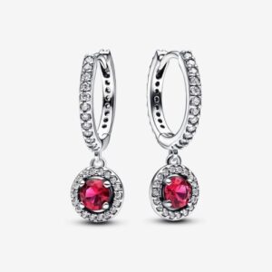 Red Round Sparkling Hoops