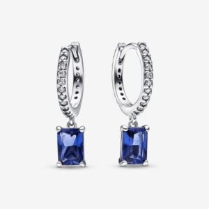 Blue Rectangular Sparkling Hoops