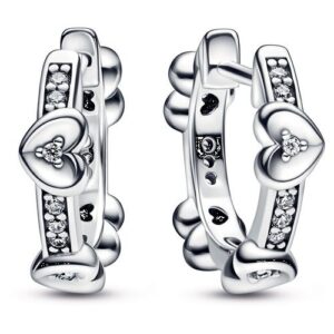 Radiant Sparkling Hearts Hoops
