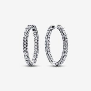 Pave SINGLE ROW HOOPS