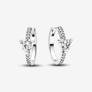 Sparkling Heart Hoop Earrings