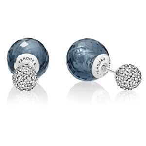 Double-sided earrings with clear