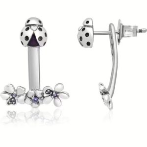 Ladybug stud earrings in sterlin