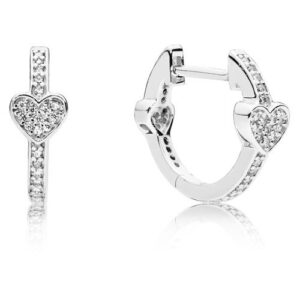 Hearts hoop earrings in sterling