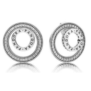 PANDORA logo stud earrings in st