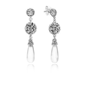Regal pattern earrings in sterli