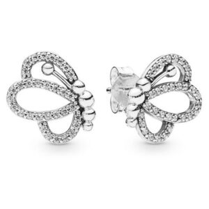 Openwork butterfly stud earrings