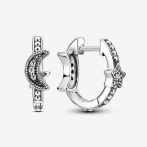 CRESCENT MOON & STARS EARRING