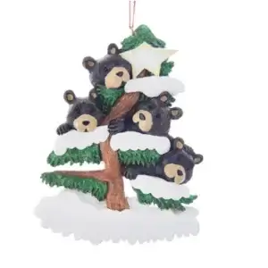 BEAR FAMILY OF 4 ON TREE