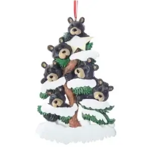 BEAR FAMILY OF 6 ON TREE