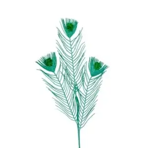 PEACOCK GREEN FEATHER SPRAY