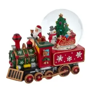 SANTA IN TRAIN WATERGLOBE