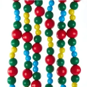 6' MULTI COLOR WOOD BEAD GARLAND