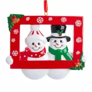 SNOWCOUPLE IN RED FRAME