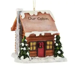 LOG CABIN ORN W LITE