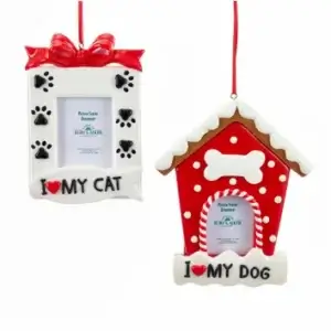 DOG CAT PICTURE FRAME 2 ASST ORN