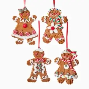 4 ASST GINGERBREAD GIRL BOY ORN