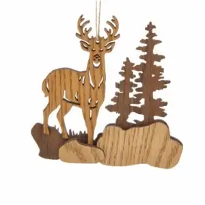 WDN DEER SCENE PERSONIZED ORN