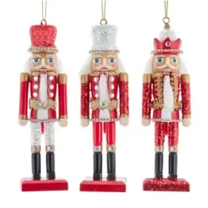 3 ASST RED WHT NUTCRACKER ORN