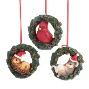 3 ASST IN WREATH CARD MOUS PORCU
