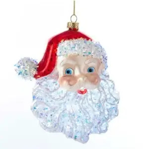 GLASS SANTA HEAD ORN