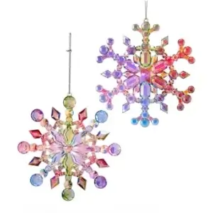 2 ASST MULTI IRID SNOWFLAKE